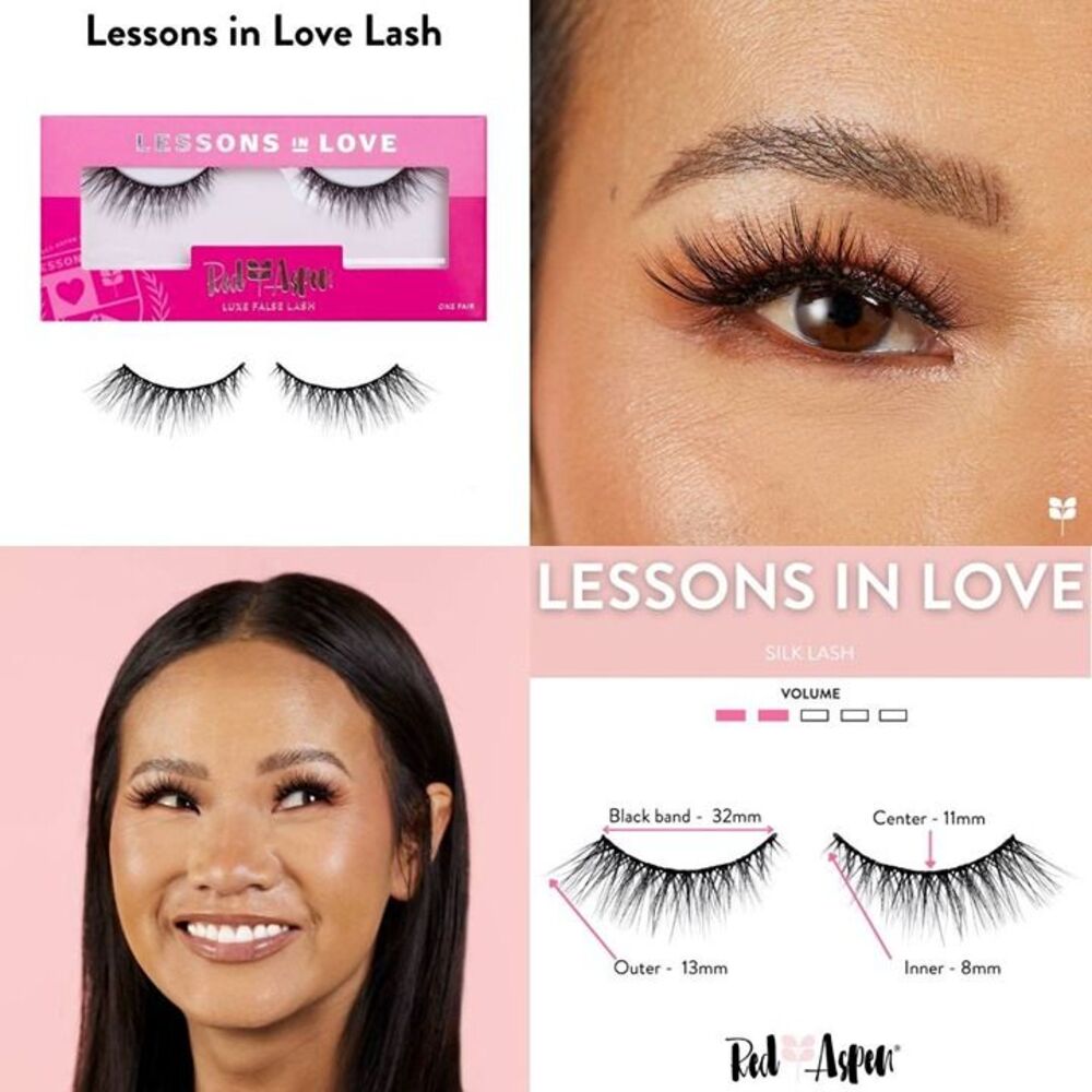 Red Aspen Lessons in Love Luxe False Lashes Silk Lash Volume One Pair NEW